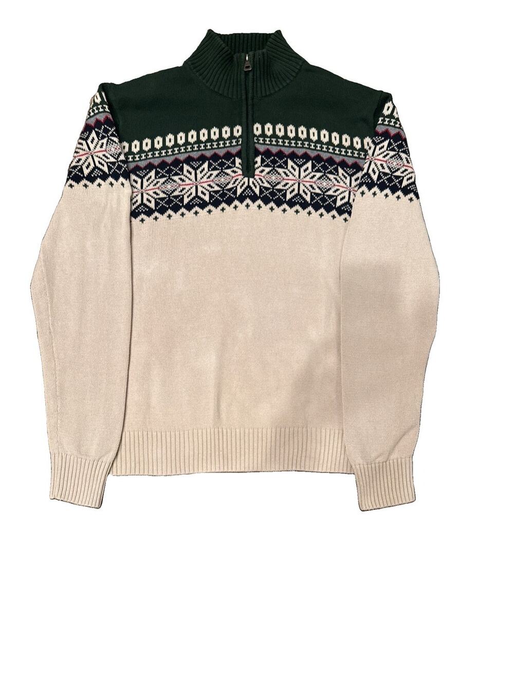 Weatherproof Vintage Holiday Sweater with Nordic Pattern